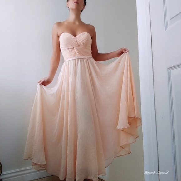 Cinderella Dresses & Skirts - Strapless Peach Corset Bridesmaid Dress